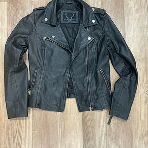 Bod & Christensen Black Leather Moto Jacket